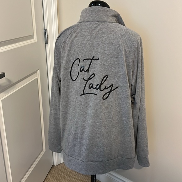 CAT LADY Zip Front Jacket Coat - Picture 3 of 6